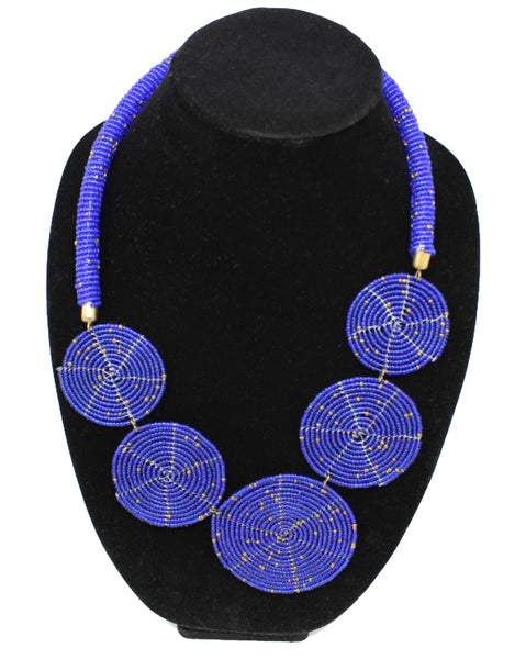 Zulu- 5 Disc Elegant Necklaces in warm and vivid colors handmade  african design  for women and girls