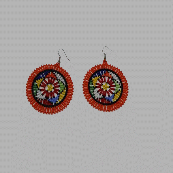 Small Round Beads Earrings - Fuchsia Orange | Paulie Pocket